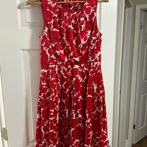 Talbots Red and White Midi Dress